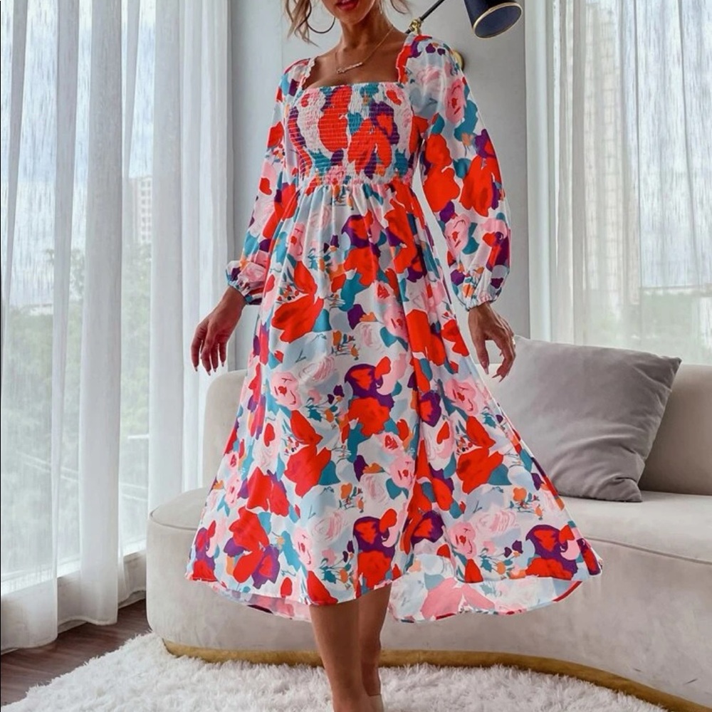 Floral Print Midi Dress